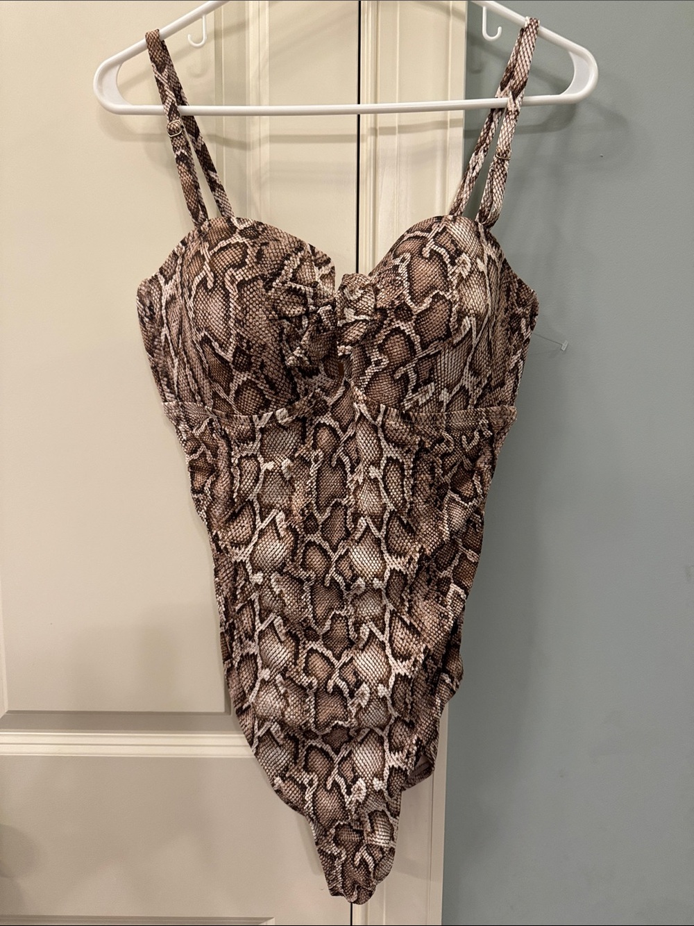 Kona Sol Brown Snake Print One-Piece Swimsuit